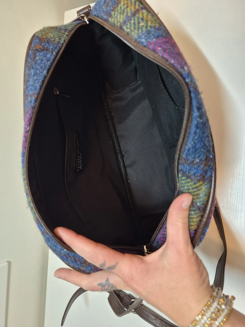 Harris Tweed Multicolor Plaid Crossbody Bag